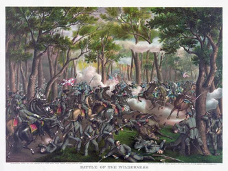 Bataille de la Wilderness, pub. Kurz & Allison, 1887